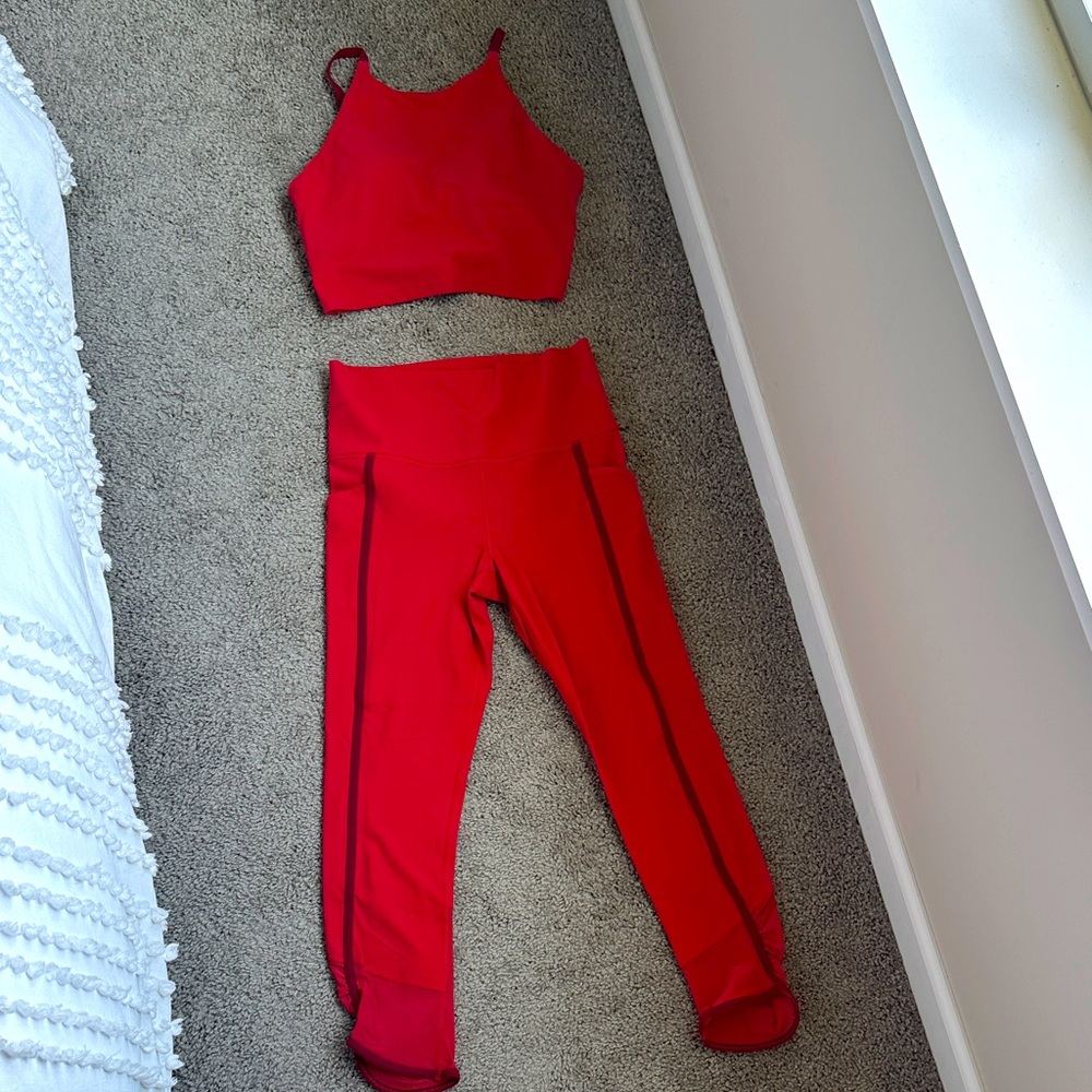 Athleta Vibrant Red Activewear Set